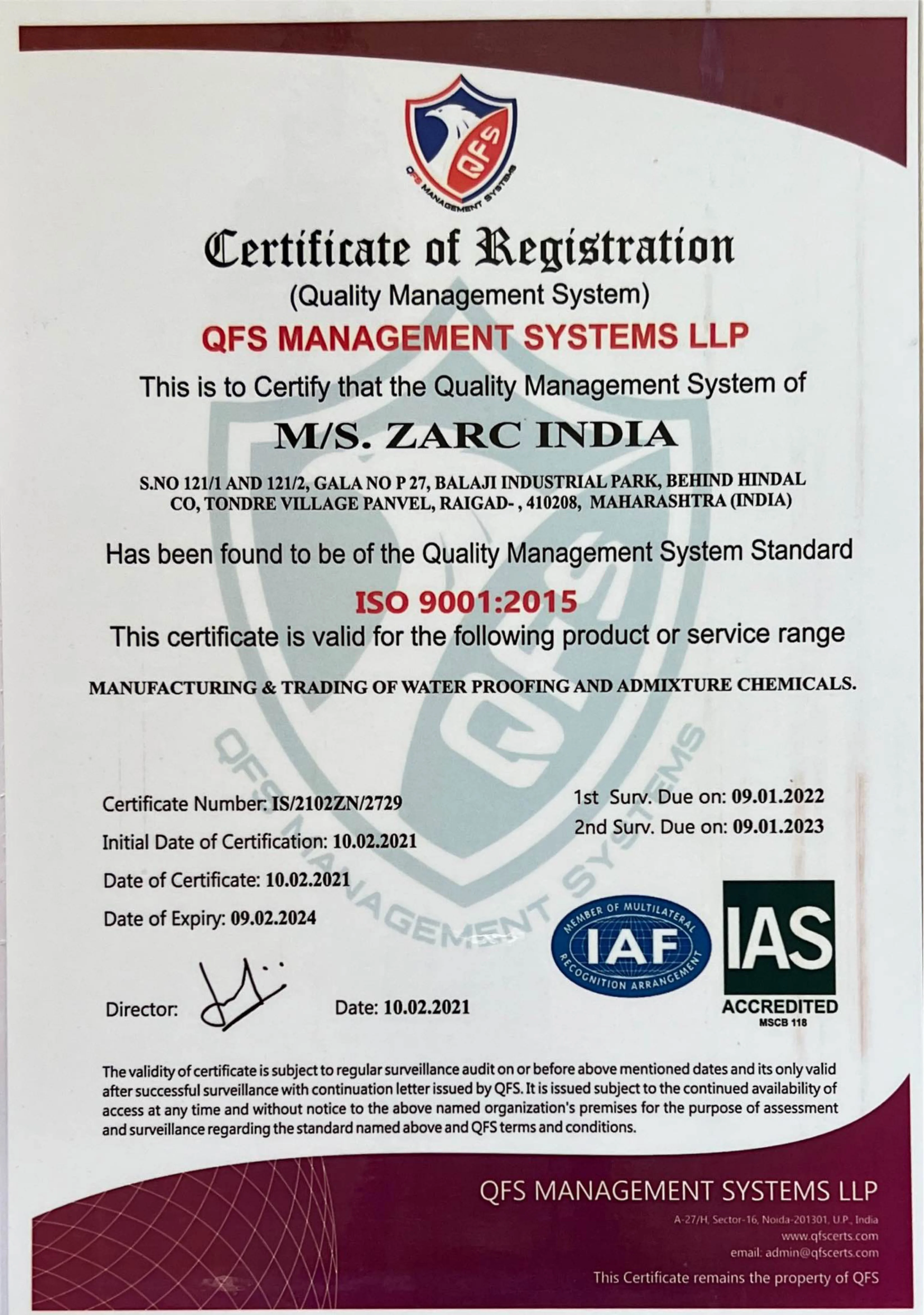 Certificate